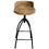 Industrial Style Adjustable Swivel Bar Stool with Backrest B05671076
