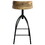 Industrial Style Adjustable Swivel Bar Stool with Backrest B05671076