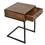 Mango Wood Side Table with Drawer and Cantilever Iron Base, Brown and Black B05671086