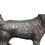 Aluminum Table Accent Dog Statuette Decor Sculpture with Textured Details, Silver B05671136