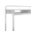 Office Desk with 2 Compartments and Tubular Metal Frame, White and Chrome B05671157