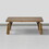 Rectangular Wooden Coffee Table with Block Legs, Natural Brown B05671192