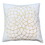 Hugo 20 x 20 Square Accent Throw Pillow, Embroidered Geometric Abstract Pattern, with Filler, White, Gold B05671194