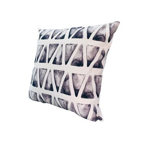 20 x 20 Modern Square Cotton Accent Throw Pillow, Triangular Pattern, Gray, White B05671201
