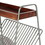 25 inch Rectangular Metal Frame Side Table, Magazine Rack, Mango Wood Tray Top, Brown, Pewter Gray B05671208