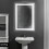 24 x 36 inch Frameless LED Illuminated Bathroom Wall Mirror, Touch Button Defogger, Rectangular, Metal, Silver B05671210