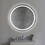 32 x 32 inch Round Frameless LED Illuminated Bathroom Mirror, Touch Button Defogger, Metal, Frosted Edges, Silver B05671216