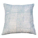 18 x 18 Handcrafted Square Cotton Accent Throw Pillow, Aztec Minimalistic Print, Blue, White B05671255