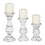 Turned Design Wooden Candle Holder with Distressed Details, Set of 3, White B05671770