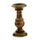 Pillar Shaped Wooden Candle Holder, Set of 3, Brown B05671771