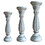 Handmade Wooden Candle Holder with Pillar Base Support, Distressed White, Set of 3 B05671774