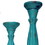 Handmade Wooden Candle Holder with Pillar Base Support, Turquoise Blue, Set of 3 B05671776