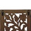 Mango Wood Wall Panel Hand Crafted with Leaves and Scroll Work Motif, Brown B05671783