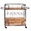 Metal Frame Bar Cart with Wooden Top and 2 Shelves, Black and Brown B05671805