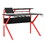 PVC Coated Ergonomic Metal Frame Gaming Desk, Black and Red B05671832