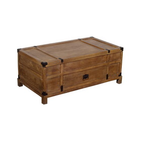 Rustic Single Drawer Mango Wood Coffee Table with Lift Top Storage & Compartments, Brown B05671843