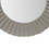 32 inch Round Beveled Floating Wall Mirror with Corrugated Design Wooden Frame, Gray B05671846