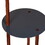 29 inch Round Metal Top End Table with Inbuilt Wooden Pole, Brown and Black B05671907