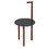29 inch Round Metal Top End Table with Inbuilt Wooden Pole, Brown and Black B05671907