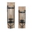21 inch Industrial Wall Mount Wood Candle Holder with Glass Hurrican, Set of 2, Black B05671929