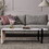 Farmhouse Rectangular Coffee Table with Wooden Top and Geometric Metal Frame, Gray and Black B05671945
