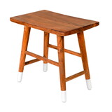 18 inch Rectangular Acacia Wooden Side Table with Angled Legs, Warm Brown B05671995