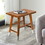 18 inch Rectangular Acacia Wooden Side Table with Angled Legs, Warm Brown B05671995