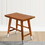 18 inch Rectangular Acacia Wooden Side Table with Angled Legs, Warm Brown B05671995