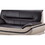 Faux Leather Upholstered Wooden Loveseat with Pillow Top Armrest, Black and Gray B05672059
