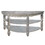 Half moon Shaped Wooden Console Table with 2 Shelves and Turned Legs, Gray B05672067