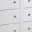 53 inch Wood Dresser, 6 Drawers, Metal Knobs, White B05672105