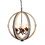 Calder Wooden Orb Shape Chandelier with Metal Chain and Six Bulb Holders, White B05691097