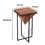 26 inch Pyramid Shape Wooden Side Table with Cross Metal Base, Brown and Black B05691123