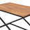 35 inch Wooden Rectangle Coffee Table with x Shape Metal Frame, Brown and Black B05691187