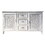 Olta 64 inch Handcrafted Farmhouse Carved Sideboard Console Buffet, Mango Wood, 2 Engraved Doors, 3 Drawers, Antique White B05691235