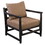 Malibu 27 inch Handcrafted Mango Wood Accent Chair, Fabric, Pillow Back, Open Frame, Brown B05691306