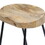 Ela 24 inch Mango Wood Industrial Counter Height Stool, Saddle Seat, Iron, Set of 2, Brown, Black B05691354