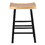 30 inch Barstool with Saddle Style Wood Seat, Ladder Base, Brown and Black B056P158012