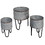 Galvanized Sheet Planter Tubs, Iron Powder Coated Hairpin Legs, Set of 3, Gray, Black B056P158017