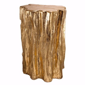 Well Designed Nature Inspired Tree Trunk Stool, Gold B056P158018