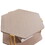 36 inch Hexagonal Modern Coffee Table, Wood Top and Shelf, Gold Metal Legs B056P158024