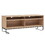 60 inch Modern TV Media Entertainment Console, 4 Compartments, Metal Frame Base, Light Oak Brown B056P158027