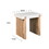Kerry 20 inch Rectangular End Side Table, Mango Wood, Sled Base, Glossy White, Natural Brown B056P158028