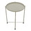 18 inch Modern Side End Table, Round Metal Tray Top, Foldable Legs, Beige B056P158034