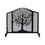 43 inches 3 Panel Iron Fireplace Screen, Mesh Design, Arched Top, Tree of Life Art, Black B056P158035