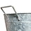 Embossed Design Oval Shape Galvanized Steel Tub with Side Handles, Small, Silver B056P158039