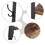 71 inch Industrial Metal Frame Coat Rack, 3 Wood Shelves, Rustic Brown, Black B056P158042