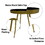 Enid 19 inch Side End Table, Iron Brass Plating, Black Matte Top, Modern Sleek Angled Legs B056P158051