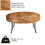 32 inch Coffee Table, Handcrafted Mango Wood Round Top, Black Metal Angled Legs B056P158061