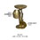 26 inch Accent Side End Table, Round Aluminum Cast Top, Pedestal Base, Antique Brass B056P158063